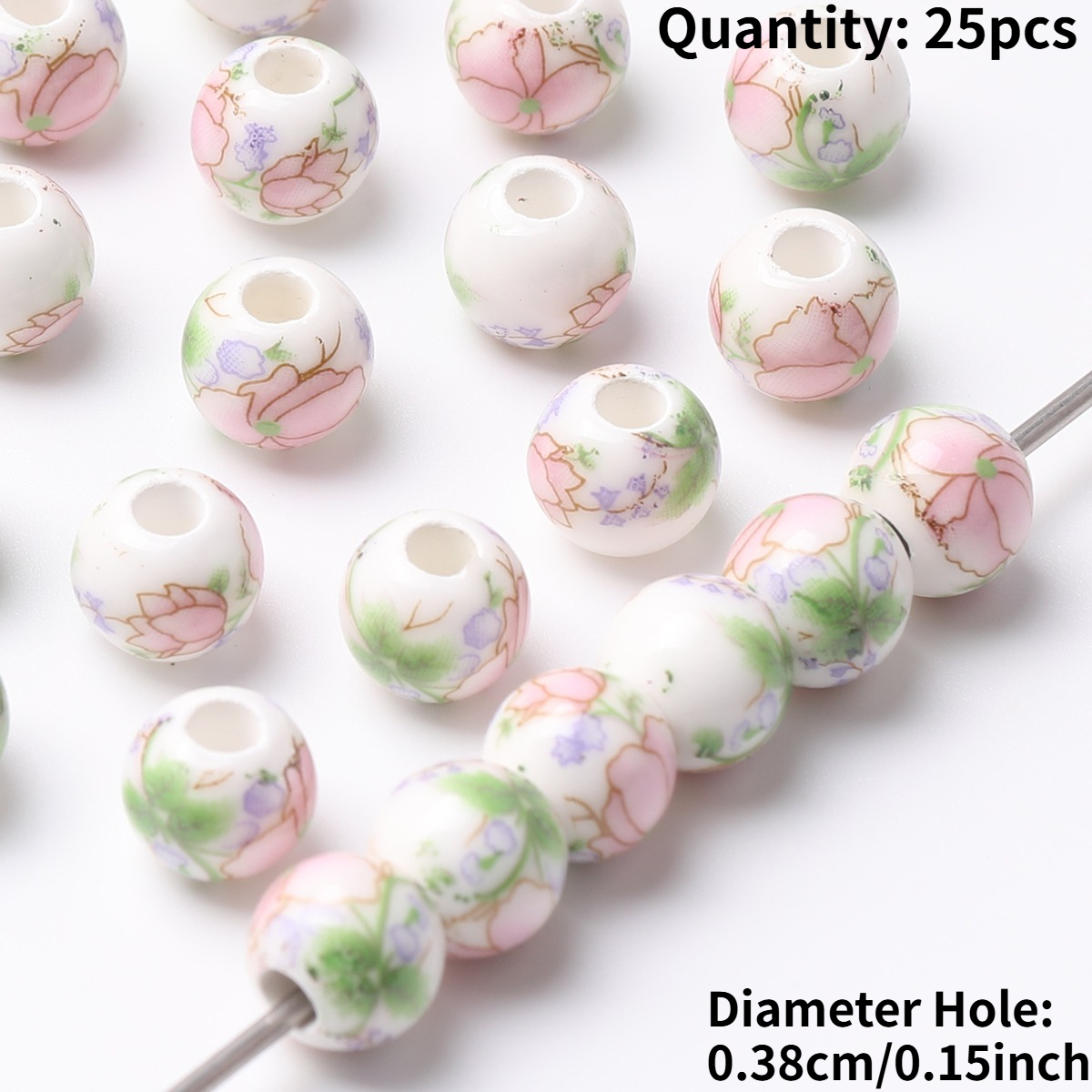 25pcs Vintage Ceramic Beads for DIY Jewelry Making